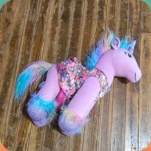 Build-A-Bear BEARY FEARY FRIENDS Rainbow Unicorn Plush 16"